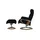 Stressless Relaxsessel Leder 91 x 112 x 84 cm Schwarz mit Hocker