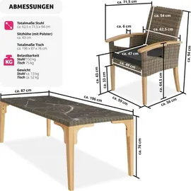 Tectake Foggia Rattan Sitzgruppe 9-tlg. natur