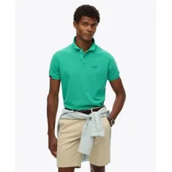 Superdry für Herren. M1110439A Grünes Poloshirt zerstören (M), Lässig, Baumwolle, Kurzarm