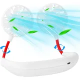 FELIXLEO Mini USB-Ventilator Nackenventilator 2000mAh USB leise tragbar Weiß