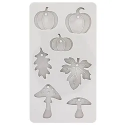 Silikon Gießform "Herbst", Kürbis, Pilz, Blatt