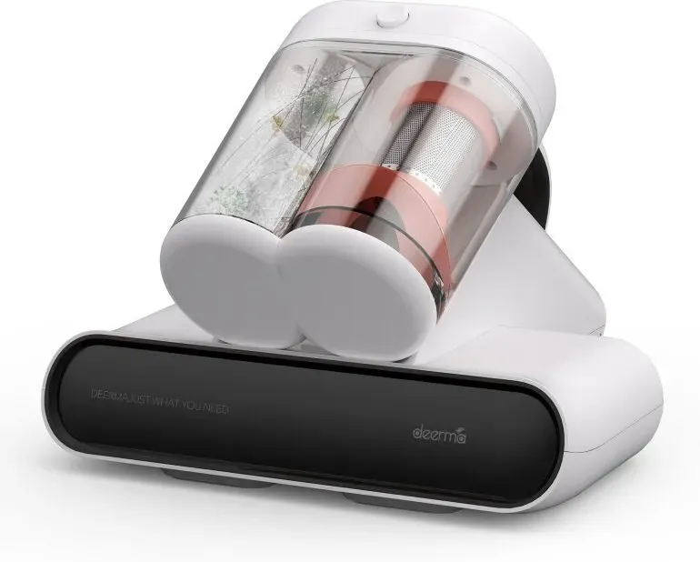 [Sommerangebote – 38,99 € mit kostenlosem Expressversand] Deerma CM980W Dual-Cup Milbenentferner, Anti-Milben-Staubsauger, 13 kPa starke Saugkraft, 12.600 Schläge/Min. Hochfrequente Schlagtechnologie + 60 °C Heißlufttrocknung + 253,7 nm UVC-Sterilisation, 0,6 L großes Fassungsvermögen mit doppeltem Staubbehälter, Tiefenreinigung für Bett, Matratze, Sofas & Teppiche, begrenzte Zeitangebot