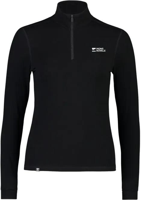 MONS ROYALE CASCADE MERINO 1/4 ZIP WOMEN Longsleeve 2026 black - S