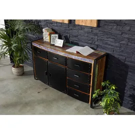 Massivmoebel24 Sideboard Altholz 148x43x90 mehrfarbig lackiert Industrial #104