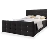 masseno Boxspringbett SLAT 180 x 200 cm H2 Schwarz