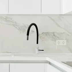 Küchenarmatur Einhebelmixer flexibel schwenkbar schwarz 360° Wasserhahn Mischbatterie Einhebelmischer