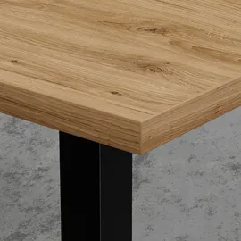 big möbel gmbh Gastro Loungetisch 120x70 cm | Eiche Rom Natur | Gusseisengestell | 45 cm Höhe