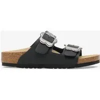 Birkenstock Arizona Flower Buckle Schmale Weite Kindersandalen schwarz pur - 33