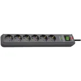 Brennenstuhl Eco-Line mit Schalter und Überspannungsschutz, 6-fach 5m, schwarz (1159710515)