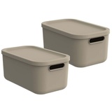 Rotho Albula Light 2er-Set Aufbewahrungsbox 12l Farbe:Cappuccino