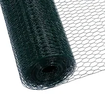 CCLIFE Maschendrahtzaun Wühlmausgitter Geflügelnetz Maschenweite 45 mm Höhe 100 cm Länge 15/25/50 m Farbe Grün