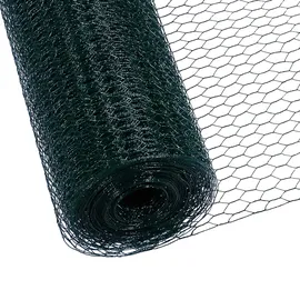 CCLIFE Maschendrahtzaun Wühlmausgitter Geflügelnetz Maschenweite 45 mm Höhe 100 cm Länge 15/25/50 m Farbe Grün