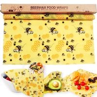 Bugucat Bio Wachspapier 35x100CM DIY,Bienenwachs Wraps, Wiederverwendbare Bienenwachstücher aus Natürlichem Bienenwachs Baumwolle, Keine Abfälle Frischhaltefolie für Lebensmittelaufbewahrung Beeswax