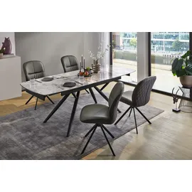 Jockenhöfer Esszimmerstuhl Fiete Leder grün/schwarz 2er Set