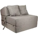 Faltbare Matratze mit Kopfkissen – 70 cm x 200 cm x 15 cm – Gästematratze – Grau