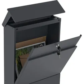 Zelsius Standbriefkasten Anthrazit inkl. Zeitungsfach