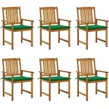 vidaXL Gartenstühle mit Kissen 57 x 57 x 92 cm grün 6 St.
