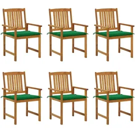 vidaXL Gartenstühle mit Kissen 57 x 57 x 92 cm grün 6 St.