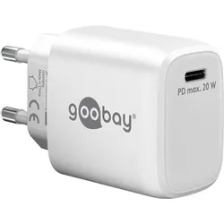 Goobay USB-C, PD 3.0, GaN Technologie, dynamisches Schnellladegerät, 20 W, weiß