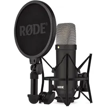RØDE Microphones RØDE NT1 Signature Series Großmembrankondensatormikrofon mit Schockhalterung, Popschutz und XLR-Kabel für Musikproduktion, Gesangsaufnahmen, Streaming und Podcasting (Schwarz)
