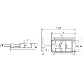 KANCA Bohrmaschinenschraubstock Backenbreite 150 mm - 60220050150