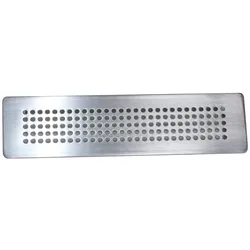 Gitter für Luftanschlusskasten Rundloch Edelstahl Wand Decke 330 mm x 95 mm