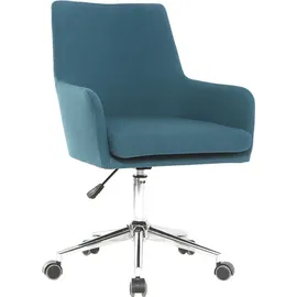 miliboo Design Bürosessel Stoff Blaugrün