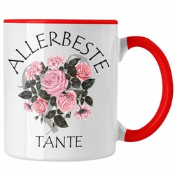 Trendation Tasse Trendation – Beste Tante Tasse Geschenk Kaffeetasse für Beste Tante der Welt Geschenkidee Geburtstag rot