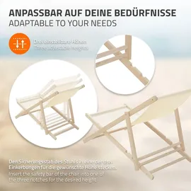 ECD Germany Liegestuhl Klappbar 10er Set 120 x 60 x 30 cm Beige
