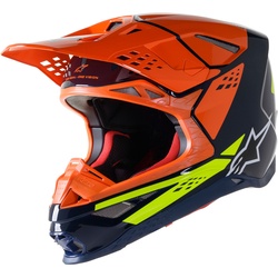 Alpinestars Supertech M8 Factory Motocross Helm, blau-orange, Größe 2XL