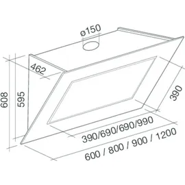 falmec spa Quasar Kopffreihaube 90 cm schwarz