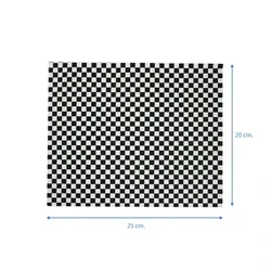 1000 Stück kleine fettabweisende Papiertücher mit schwarzen Karos 25x20cm Ref PQP233.25