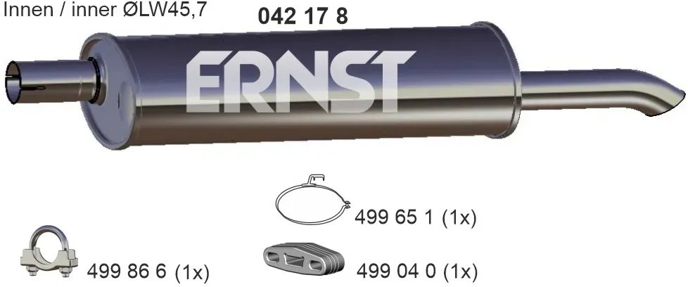 ERNST Endschalldämpfer 042178 für Opel GM