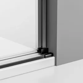 Bernstein DX906 Nischendusche mit Schiebetür 140 x 200 cm Schwarz matt 8 mm Nano Echtglas