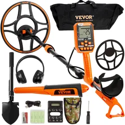 VEVOR Profi Metalldetektor 7 Modi Metallsuchgerät 30cm Suchspule IP68  Tauchtiefe bis zu 3m Goldsucher mit verstellbarem Griff Golddetektor inkl. Bluetooth-Headset Präzisions-Ortungsgerät