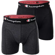 Champion Boxershorts 2pk Boxer in Schwarz/Grau meliert L