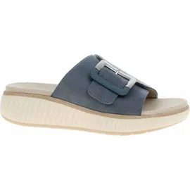 Jana Damen Pantoletten mit Schnalle Vegan, Blau (Denim), 37 EU