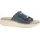 Jana Damen Pantoletten mit Schnalle Vegan, Blau (Denim), 37 EU