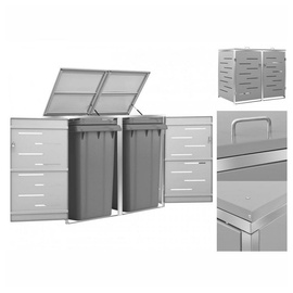 vidaXL Mülltonnenbox für 2 Tonnen 138 x 77,5 x 115,5 cm grau