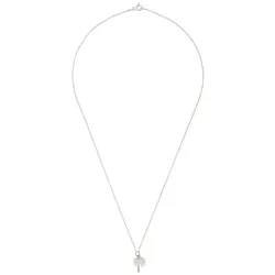 Gemshine Halskette mit Anhänger 'Palme Meer Strand Tropischer Sonnenuntergang' silver coloured Grau Damen 