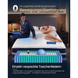 VASAGLE 7-Zonen Taschenfederkernmatratze 140 x 200 cm H3