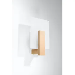 Licht-Erlebnisse Wandlampe DORETT Holz Weiß 1x E14 max. 40W | LE70189