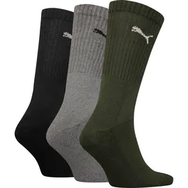 Puma Unisex Crew SOCK 3P Green combo, Green Combo 43-46