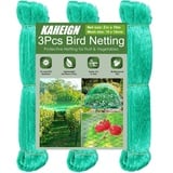 KAHEIGN 3Pcs Vogelnetz Vogelschutznetz 2m x 10m Teichnetz Laubnetz Gartennetz Laubschutznetz Pflanzenschutznetz für Teich (Grün)