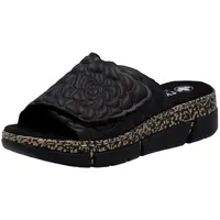 Rieker Pantolette Sommerschuh, Klettschuh, Hausschuh, Plateau, mit Klettverschluss schwarz 43 EU