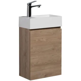 WC Badmöbel Angela 40x22 cm Kastanien Eiche - Schrank Waschbecken Badezimmer Toilette