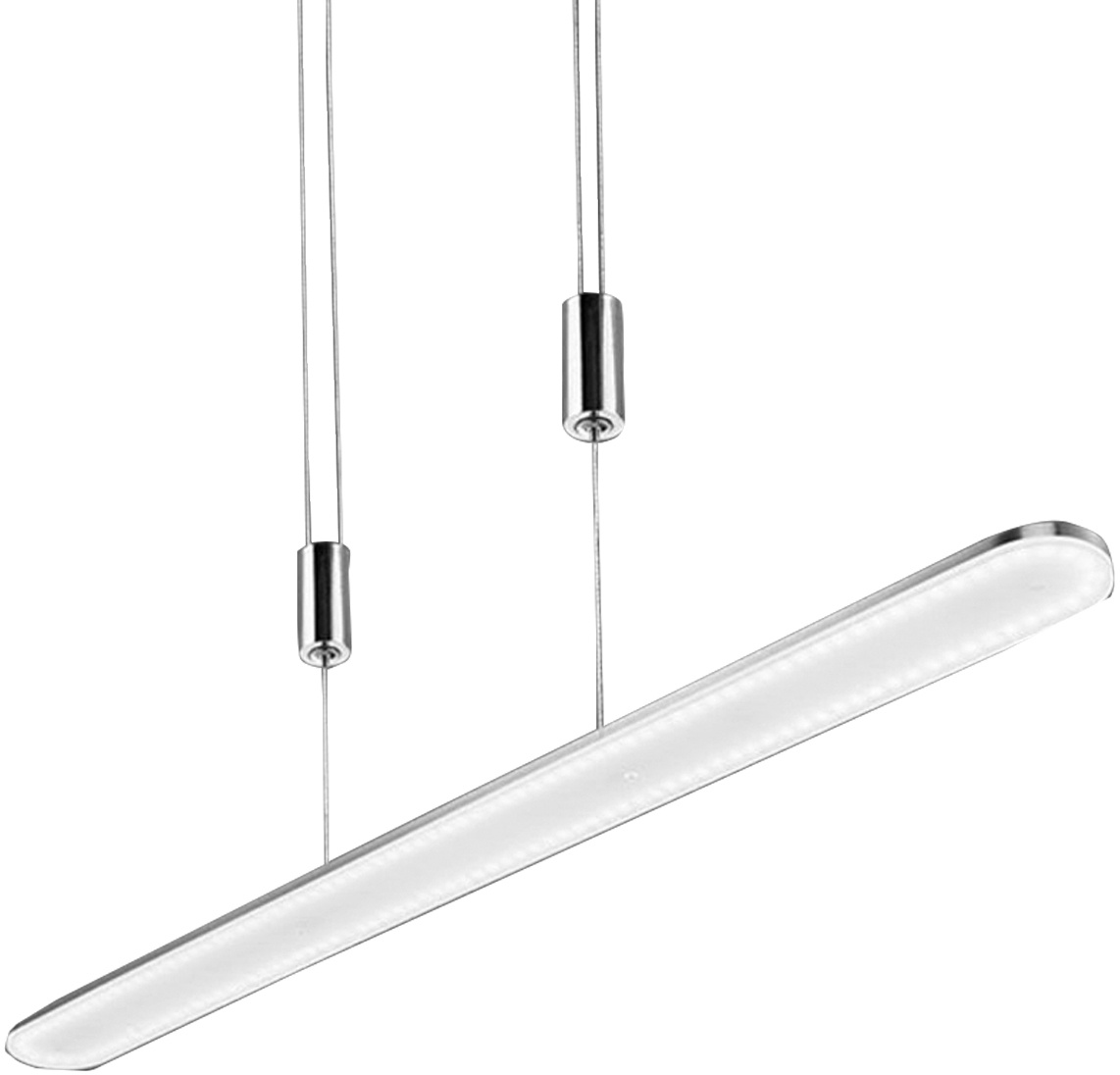 B-Leuchten LED-Pendelleuchte CADIZ, Nickel matt - Weiß - Metall - Kunststoff - 75 x 150 cm - höhenverstellbar