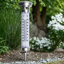 Solar Thermometer mit Erdspieß und LED-Beleuchtung