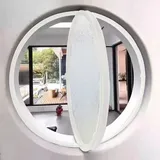 TWHZSAI Drehbares rundes Fenster aus Aluminiumlegierung, Bullauge-Fenster aus gehärtetem Glas zur Wandtion mit Griff, Flügelfenster zur Wohntion in der Küche, Weiß 2,80 cm