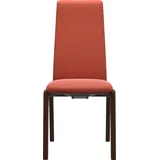 Polsterstuhl STRESSLESS "Laurel", beige (henna batick, walnuss), B:57cm H:105cm T:60cm, Leder BATICK: BATICK ist ein leicht korrigiertes, durchgefärbtes und genarbtes Möbelleder, bei dem die meisten Unebenheiten und Spuren in der Regel entfernt wurden., Stühle, Polsterstuhl, High Back, Größe M, mit abgerundeten Beinen in Walnuss